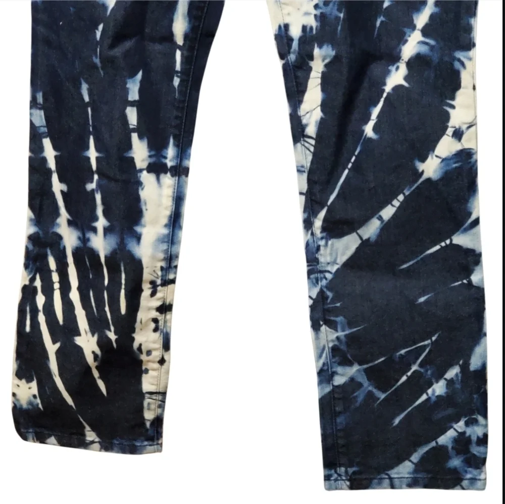 Chico's Women's Demin Indigo Blue Reverse Tie-Dye Jeans Size 0 Short - Picture 6 of 14